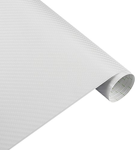 Könighaus (9,21€/m2) 4D Carbon Weiss Folie 200 x 152 cm blasenfrei mit Anleitung (Autofolie)