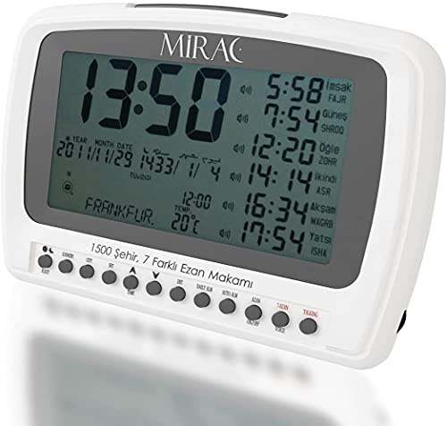 MIRAC islamisk automatisk azan klocka liten digital Adhan Athan skrivbordsklocka #0019
