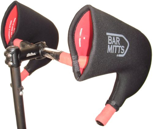 BAR MITTS Kallt väder väg cykelstyre vantar passar Campy/SRAM/Shimano-växelspakar med internt ledda kablar, stor, svart