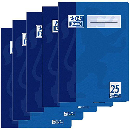 Oxford 5 Stück Heft A4 Lin. 25 90g