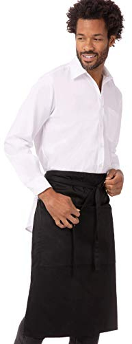 Chef Works Unisex Reversible Server Apron, Black, One Size