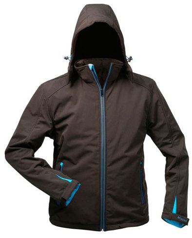 Elysee Winter Softshell-Jacke Uranus mit Kapuze - schwarz/blau - Größe: 3XL