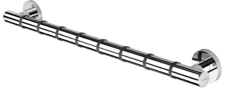 Croydex 68cm Straight Grab Bar, Grab 'n' Grip Safety Rail for Bathrooms | Stylish Chrome Design | Soft Ribbed Grip to Prevent Slipping | Can Hold up to 100kg