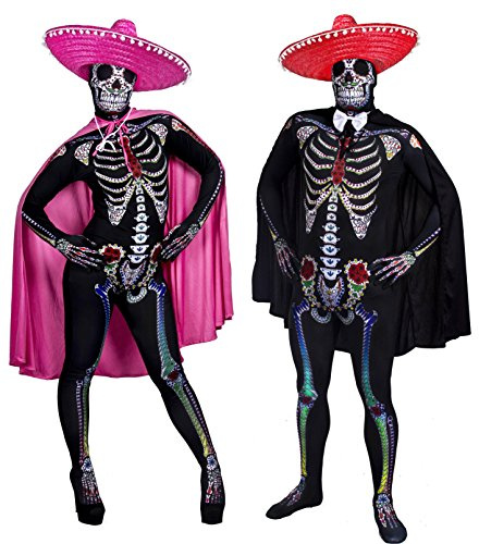 Paare-Kostüme – Tag der Toten, Paar-Kostüme für Halloween, Kostüme für Sie und Ihn (Herren XXL | Damen XXL)
