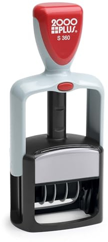 2000 Plus® Self-Inking Date and 4 Phrase Stamp, Blue/Red