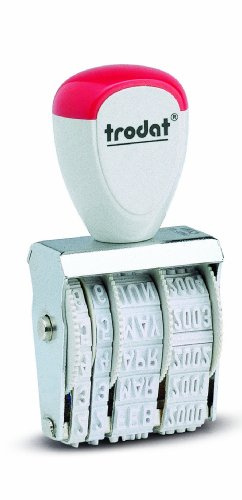 Trodat Large Rectangular Date Stamp, 3/16 x 1 3/16, MMM DD YYYY, 10 Year Band, Rubber