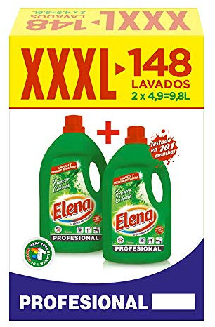 Elena Detergente para lavadora, frescor floral, adecuado para ropa blanca y de color, formato profesional gel - 148 dosis