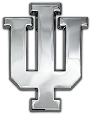 Elektroplate Officially Licensed Indiana University IU Hoosiers All Metal Chrome Emblem for Cars, Trucks, and All Auto | Universal Fit at 3.0 x 2.5 | Weatherproof