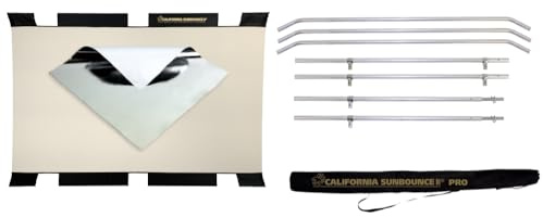 California Sunbounce Kit de Panneau réflecteur Pro (1,2 x 1,8 m) avec Cadre et Sac de Transport (argenté/Blanc)