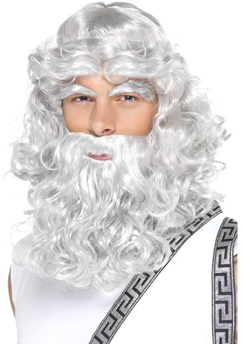 Smiffys Zeus Set, mit Perücke, Bart und Augenbrauen Halloween