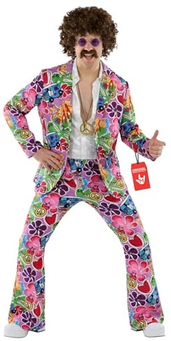 Fun Shack Hippie Kostüm Herren, 70er Jahre Halloween Kostüm Herren, L