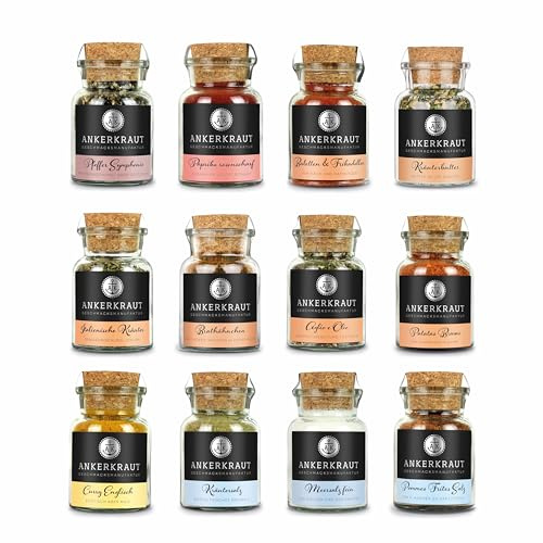 Ankerkraut Gewürze Set mit 12 Gewürzen: Best of Ankerkraut 1, leckere Zutaten für vielfältigen Geschmack in der Küche und am Grill, Fleisch und Gemüse im Handumdrehen zubereiten…