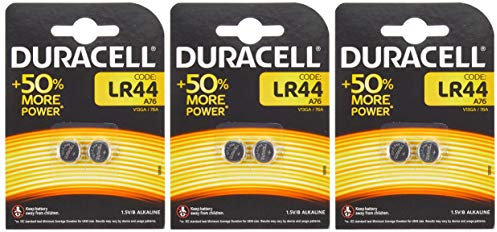 Duracell Knopfzelle Alkaline, LR44 / LR1154 / V13GA / 4276, 2er Blister
