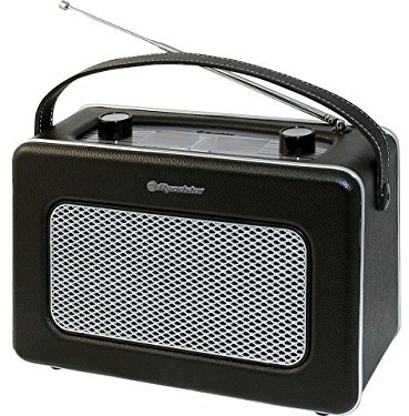 Roadstar TRA-1958/BK tragbares Retro Radio mit Netz/Batteriefunktion schwarz
