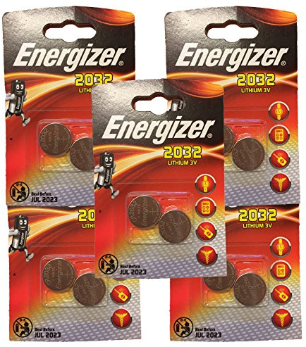 Energizer Miniatur-Lithium-CR2032 Knopfzelle Einwegbatterie 2er-Pack - im 5er Set