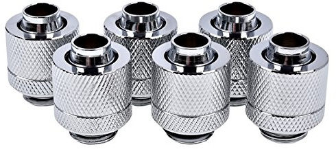Alphacool 17229 Eiszapfen 13/10mm Anschraubtülle G1/4 - Chrome Sixpack Wasserkühlung