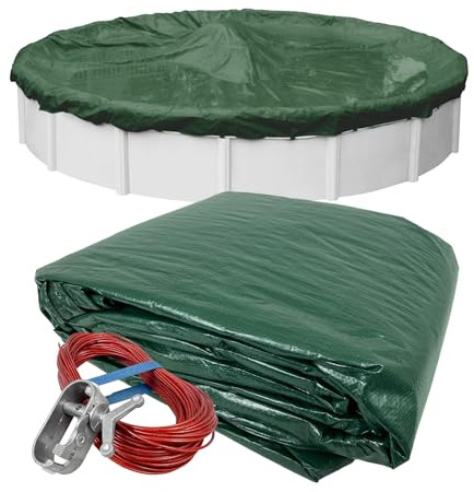 Robelle 3224-4 Dura-Guard Winter Pool Cover for Round Above Ground Swimming Pools, 24-ft. Pool