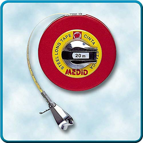 Medid MD/265020 Cintas métricas metálicas con estuche recubierto, 20 m