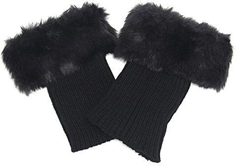 ZUMUii Butterme Faux Pelz Bein Wärmer Socken Stiefel Winter Frauen Bein Wärmer Knit Stiefelsocken Topper Cuff