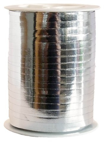 Geschenkband Ringelband Kräuselband Metallic Silber 5mm 250m