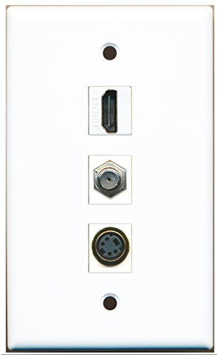 Riteav – 1 porte HDMI e 1 cavo coassiale TV tipo F e 1 porta S-Video Wall Plate
