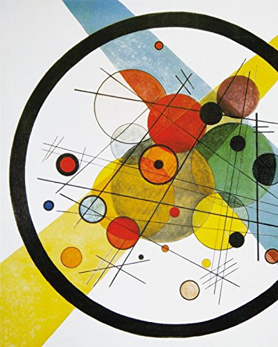 1art1 Wassily Kandinsky Poster Kreise In Kreis, 1923 Bilder Leinwand-Bild Auf Keilrahmen | XXL-Wandbild Poster Kunstdruck Als Leinwandbild 50x40 cm