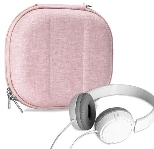 Geekria NOVA Headphones Case Compatible with Sony MDR-ZX600/ZX310AP/ZX310/ZX300, Replacement Hard Shell Travel Carrying Bag with Cable Storage (Pink)