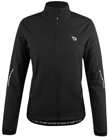 baleaf Women's Cycling Jacket Windproof Thermal Winter Running Cold Weather Gear Waterproof Softshell Warm Black Size L