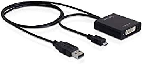 DeLOCK 65337 - Adaptador para Cable (MHL/USB-A, DVI 24+1, Macho/Hembra) Negro