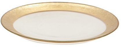 Deco 79 80564 Glass Band Charger, 13 D, Gold