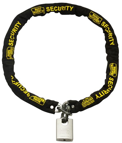 Sterling 156SSP Hardened Chain and Hardened Steel Padlock, Black, 10mm x 1.5m Gold Sold Secure Chain & Padlock