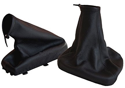 Schaltmanschette und Handbremsmanschette Schwarz Echt Leder myshopx SH33