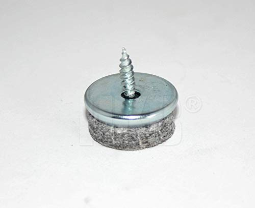 HKB ® 64 Stück Filzgleiter zum Schrauben, Ø 22mm, Stahl verzinkt mit 5mm starkem, grauem Filz in Metallsockel, strapazierfähig, stabil und langlebig, Hersteller HKB, Artikelnr. 51309