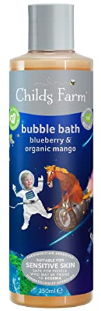 Childs Farm | Bubbelbad för barn 250 ml | Blåbär och ekologisk mango | Rengör försiktigt och lugnar | Lämplig för torr, känslig och eksembenägen hud