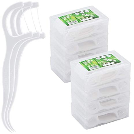 400 palillos de hilo dental desechables con funda de viaje portátil para familia, hotel y viajes