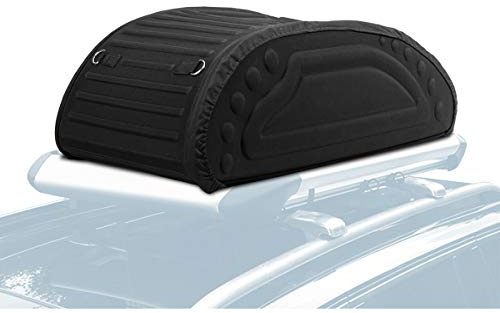 RELAX4LIFE Faltbarer Auto Dachkoffer mit großem Stauraum, wasserdicht tragbare Dachboxen, für Jeeps, SUV, Dachgepäckträger Tasche, ideal für Reisen und Gepäcktransport, Schwarz