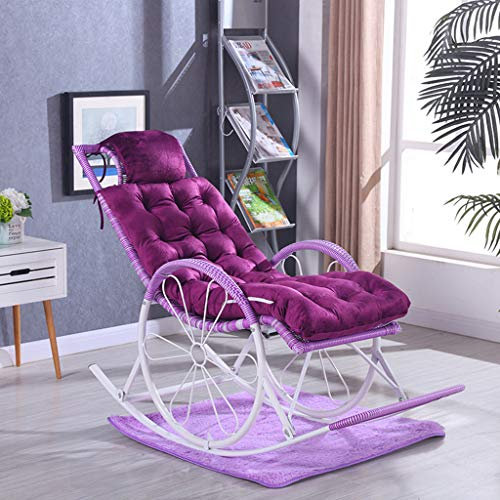 Cuscino di peluche pieghevole in cotone per il tempo libero, poltrona reclinabile, cuscino per sedia in rattan di bambù, cuscino per sedia a dondolo, sedie comode e traspiranti-125x48 cm (49x18 poll
