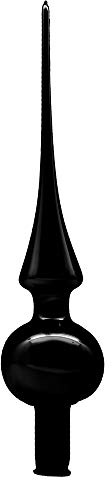 Inge-glas Christbaumspitzen 26cm | Weihnachtsbaumspitzen matt glänzend Baumspitze Spitze Christbaumschmuck (Ebony Black schwarz)
