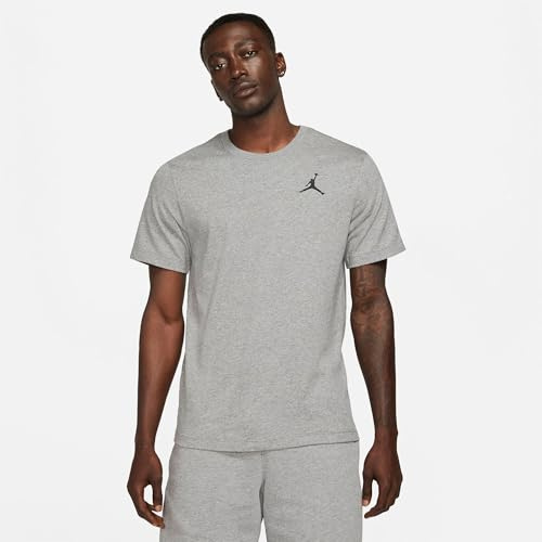 Nike DC7485-091 M J Jumpman EMB SS Crew T-Shirt Herren Carbon Heather/Black Größe L