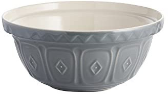 Mason Cash Steingut Rührschüssel 24 cm | Grau | 2 L | Teigschüssel für Brotteig, Kuchenteig oder Pizzateig | aus hochwertigem, splitterresistentem Steingut | Teigschüssel groß