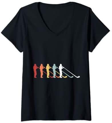 Damen Musikinstrument Alphorn Schweizer Musiker Schweiz T-Shirt mit V-Ausschnitt