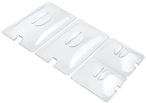 Set of 4 Replacement Lids for 4 Section Buffet Warmer – Clear Lid Set for Cooks Professional Buffet Warmer & Other Models – 2 Small (17.5 x 16.3cm) & 2 Large (31 x 16.5cm)