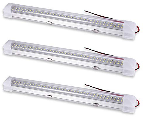Wowspeed 12V LED Feuchtraumleuchte, 6500K Deckenleuchte, 150° Abstrahlwinkel Unterbauleuchte, IP45 Wasserdicht LED Röhre, für Garage, Lager, Werkstatt, Keller, Garten, Küche, Badezimmer (3 Pack)