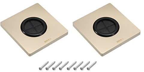 sourcing map Grommet Wall Plate PC Decoration Wall Panel with 1.5 Inch Rubber Cable Pass Through Single Gang Plate Mounts Gold Tone for Low-Voltage Cables Pack of 2