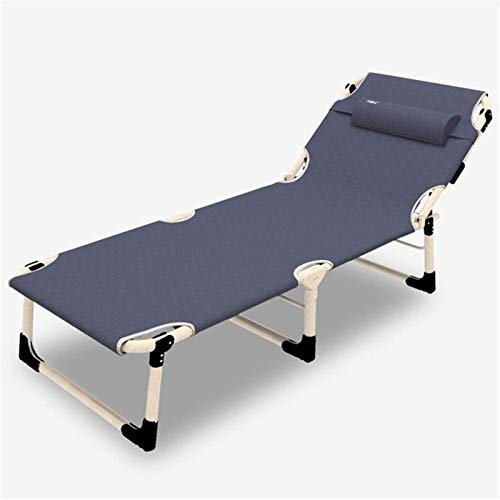 Leichte BSJZ Metall-Sonnenliege, klappbare Sonnenliege, Gartenstuhl, statische Belastung, rostbeständig, mit Kissen, Rückenlehne in 4 Positionen verstellbar, max. 150 kg (Farbe: ohne Kissen) Present