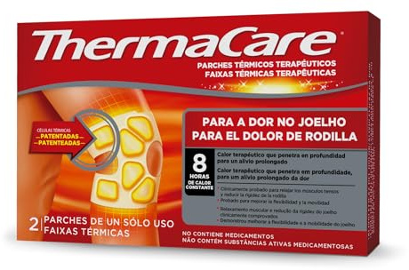 ThermaCare Rodilla - Parches térmicos terapéuticos para el dolor de rodilla - Hasta 8 horas de alivio prolongado del dolor - No contiene medicamentos - 2 parches