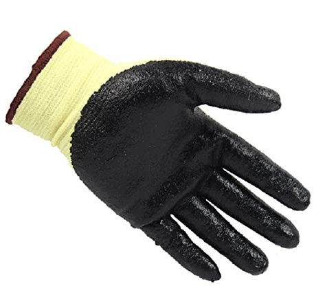 BINGNU Schnittfeste Handschuhe Die Handfläche ist mit geschäumtem Nitril, Futter und Schnittschutzhandschuhen beschichtet für Kochmesser, Metzger, Fleischschneiden(Medium)