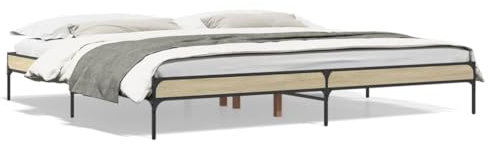 ShGaxin Bettgestell Sonoma-Eiche 200x200 cm Holzwerkstoff und Metall, Bett, Jugendbett, Schlafzimmer Bett, Bed Frame - 844997