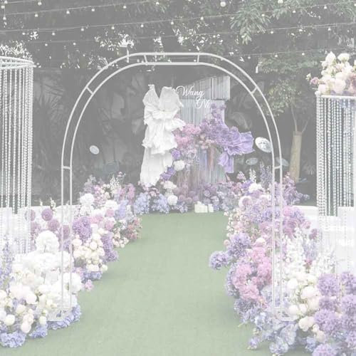 Arco Da Giardino in Metallo,Arco Per Rose Per Piante Rampicanti,Resistente Padiglione Da Giardino,Traliccio,Pergolati Alle Intemperie E Autoportante,Con Base,Facile Da Montare,Bianca,W3.5M*H2.2M