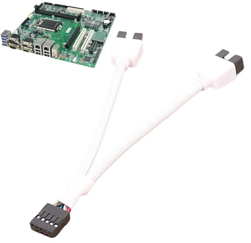 Usb2.0 Connector 9 Pin to Dual - to Two 9 Pin USB, Braided Shielded Cable | Motherboard 9 Pin USB Header Splitter, USB 2.0 Extension Cable 9 Pin Splitter Supplies